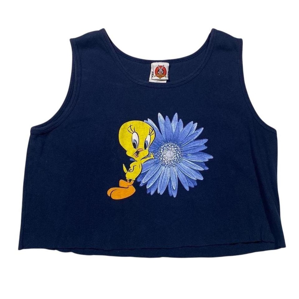 Looney Tunes Navy Tweety‎ Crop Tank – Size Medium